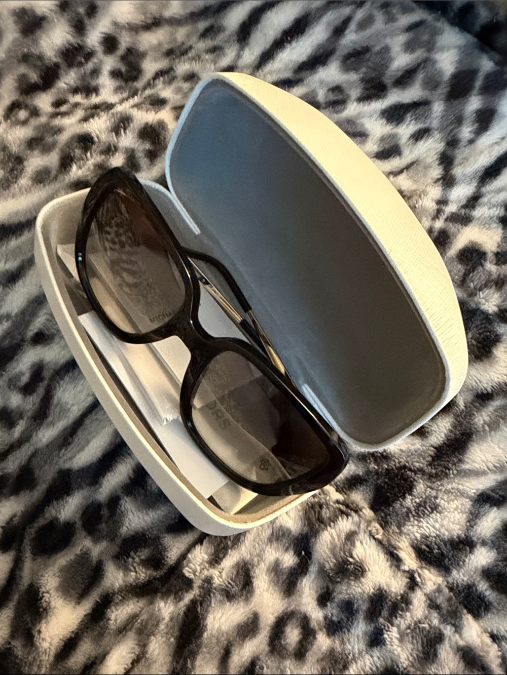 Michael Kors Women’s Black Sunglasses with White Case